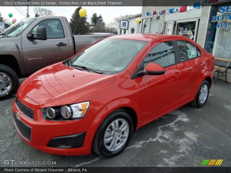 Victory Red / Jet Black/Dark Titanium 2012 Chevrolet Sonic LS Sedan