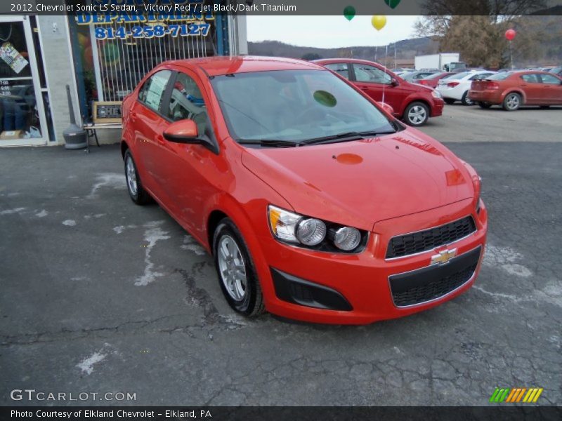 Victory Red / Jet Black/Dark Titanium 2012 Chevrolet Sonic LS Sedan