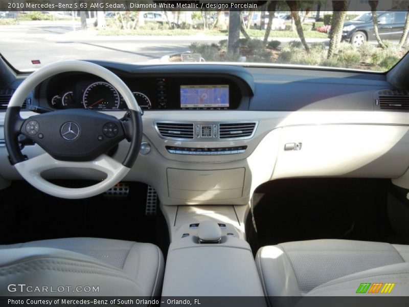 Diamond White Metallic / designo Porcelain 2010 Mercedes-Benz S 63 AMG Sedan