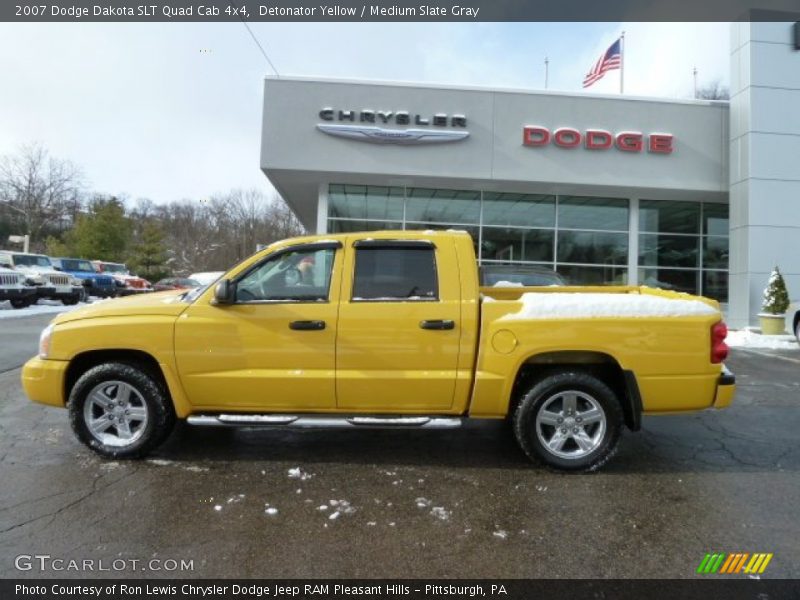 Detonator Yellow / Medium Slate Gray 2007 Dodge Dakota SLT Quad Cab 4x4