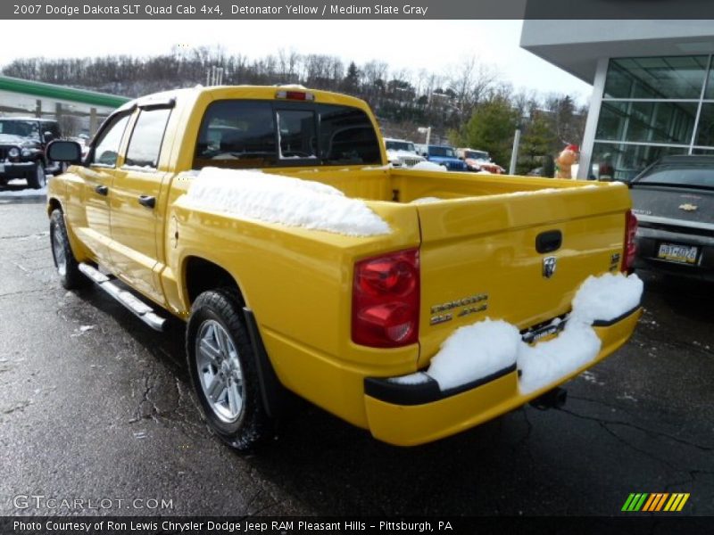 Detonator Yellow / Medium Slate Gray 2007 Dodge Dakota SLT Quad Cab 4x4