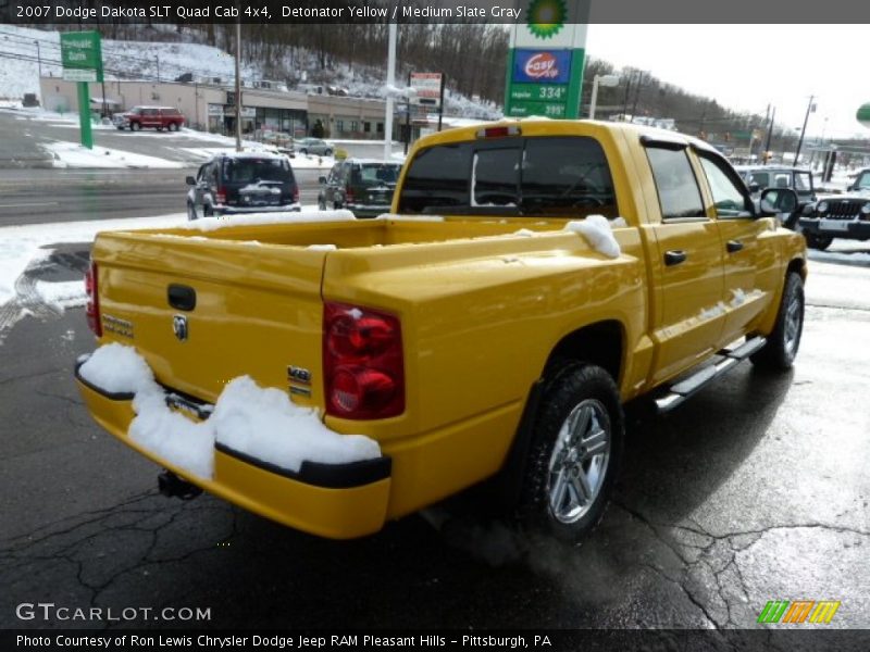 Detonator Yellow / Medium Slate Gray 2007 Dodge Dakota SLT Quad Cab 4x4