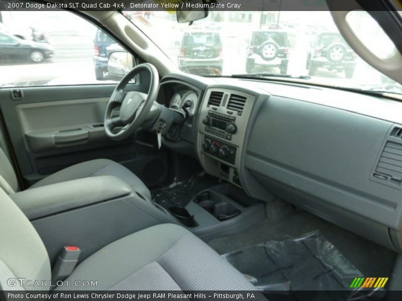 Detonator Yellow / Medium Slate Gray 2007 Dodge Dakota SLT Quad Cab 4x4