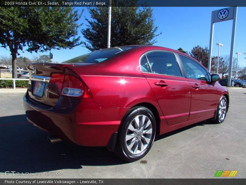 Tango Red Pearl / Beige 2009 Honda Civic EX-L Sedan