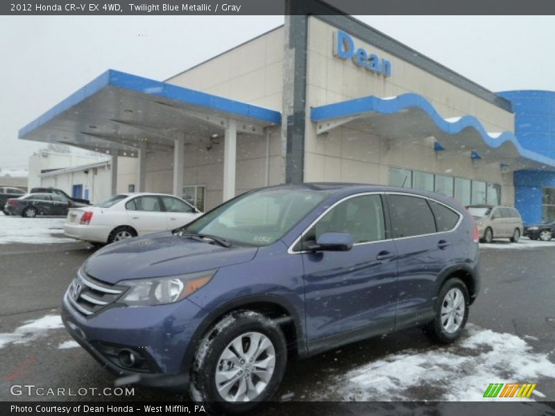 Twilight Blue Metallic / Gray 2012 Honda CR-V EX 4WD