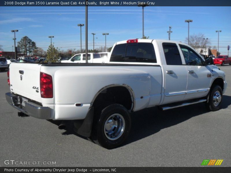 Bright White / Medium Slate Gray 2008 Dodge Ram 3500 Laramie Quad Cab 4x4 Dually