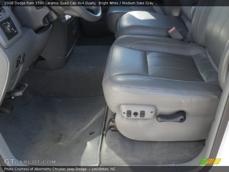 Bright White / Medium Slate Gray 2008 Dodge Ram 3500 Laramie Quad Cab 4x4 Dually