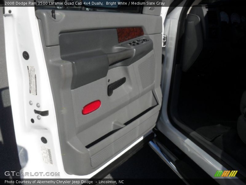 Bright White / Medium Slate Gray 2008 Dodge Ram 3500 Laramie Quad Cab 4x4 Dually