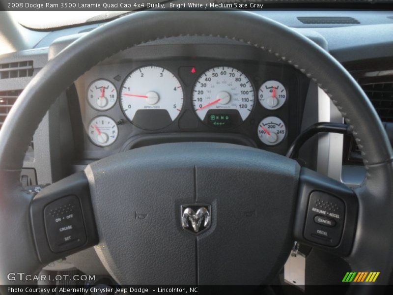 Bright White / Medium Slate Gray 2008 Dodge Ram 3500 Laramie Quad Cab 4x4 Dually