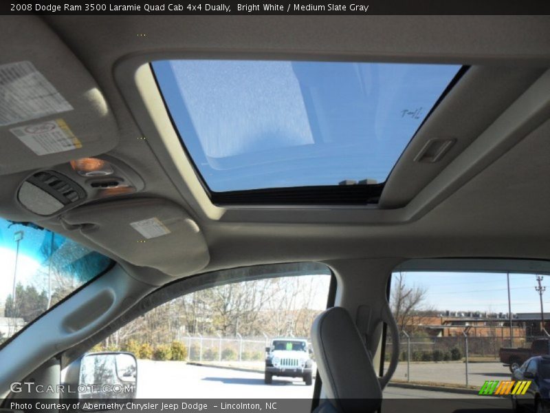 Bright White / Medium Slate Gray 2008 Dodge Ram 3500 Laramie Quad Cab 4x4 Dually