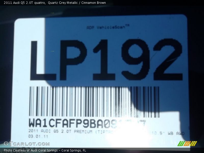 Quartz Grey Metallic / Cinnamon Brown 2011 Audi Q5 2.0T quattro