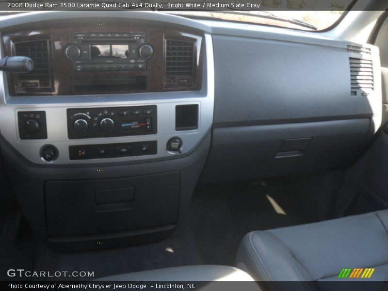 Bright White / Medium Slate Gray 2008 Dodge Ram 3500 Laramie Quad Cab 4x4 Dually