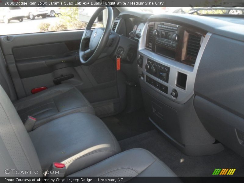 Bright White / Medium Slate Gray 2008 Dodge Ram 3500 Laramie Quad Cab 4x4 Dually