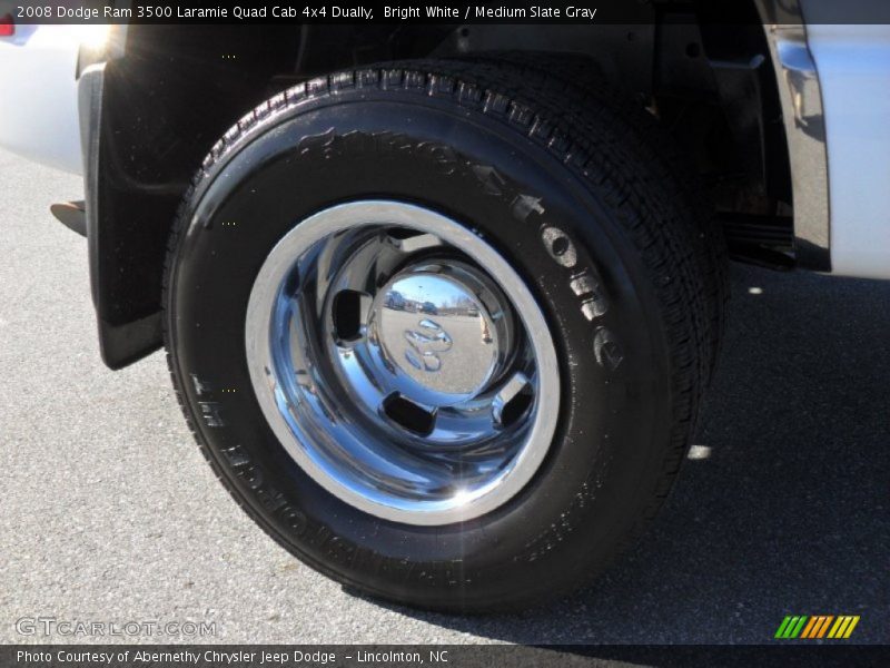 Bright White / Medium Slate Gray 2008 Dodge Ram 3500 Laramie Quad Cab 4x4 Dually