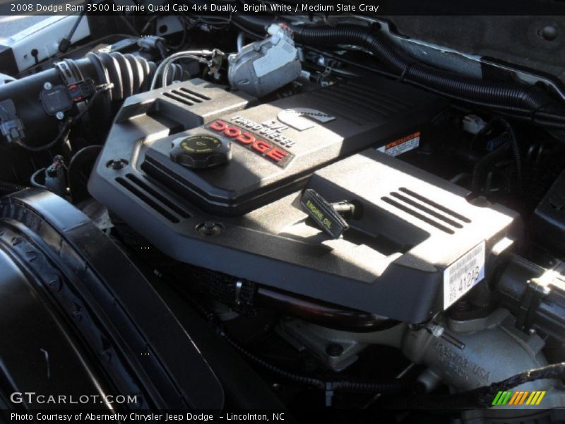 Bright White / Medium Slate Gray 2008 Dodge Ram 3500 Laramie Quad Cab 4x4 Dually