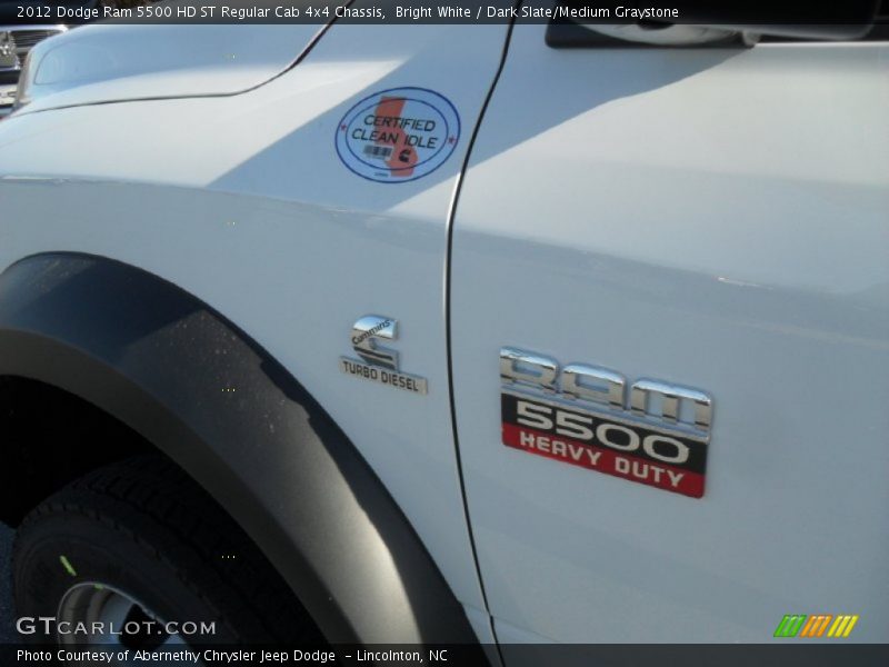 Bright White / Dark Slate/Medium Graystone 2012 Dodge Ram 5500 HD ST Regular Cab 4x4 Chassis