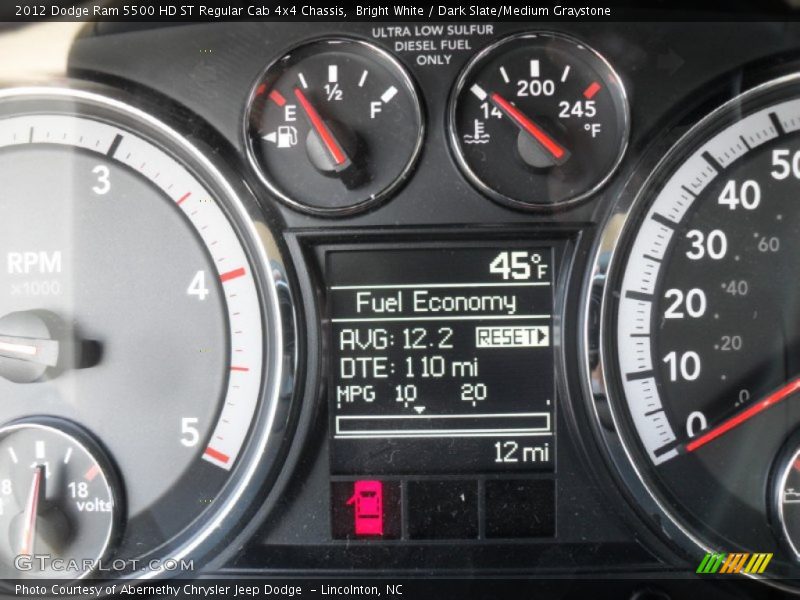 Bright White / Dark Slate/Medium Graystone 2012 Dodge Ram 5500 HD ST Regular Cab 4x4 Chassis