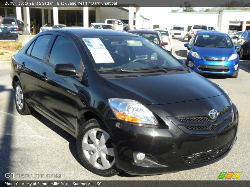 Black Sand Pearl / Dark Charcoal 2008 Toyota Yaris S Sedan