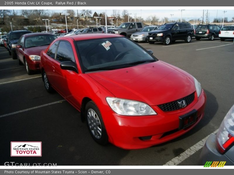 Rallye Red / Black 2005 Honda Civic LX Coupe