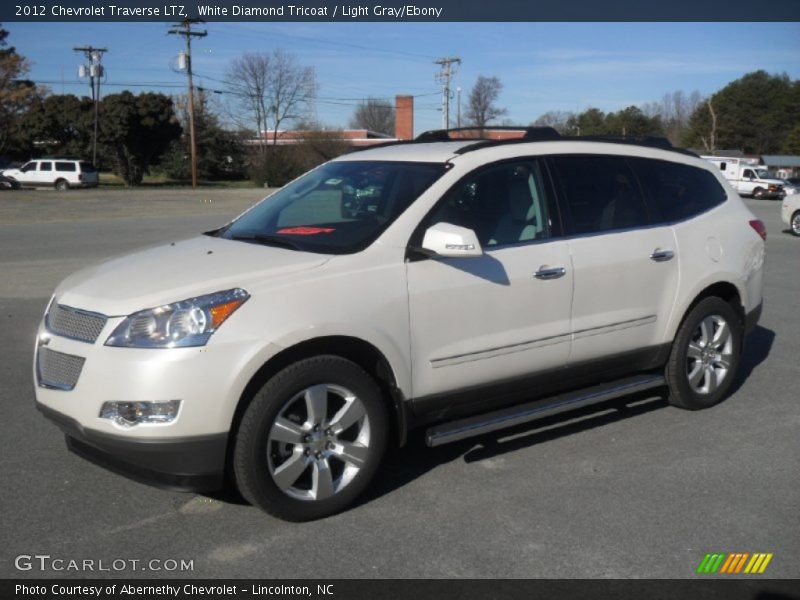 White Diamond Tricoat / Light Gray/Ebony 2012 Chevrolet Traverse LTZ