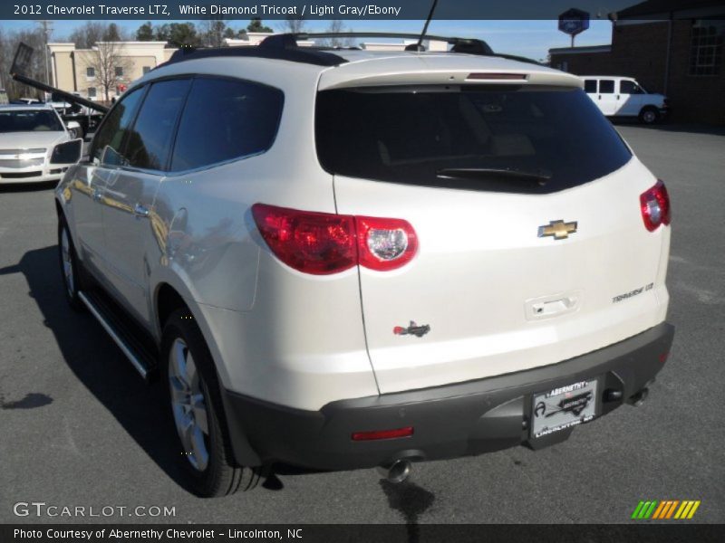 White Diamond Tricoat / Light Gray/Ebony 2012 Chevrolet Traverse LTZ