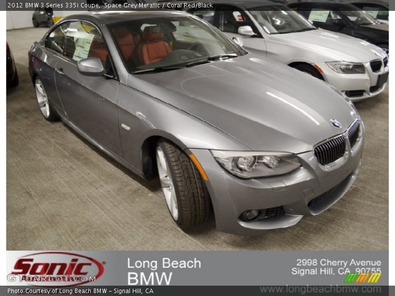 Space Grey Metallic / Coral Red/Black 2012 BMW 3 Series 335i Coupe