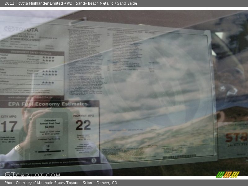Sandy Beach Metallic / Sand Beige 2012 Toyota Highlander Limited 4WD