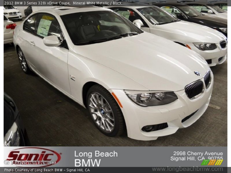 Mineral White Metallic / Black 2012 BMW 3 Series 328i xDrive Coupe