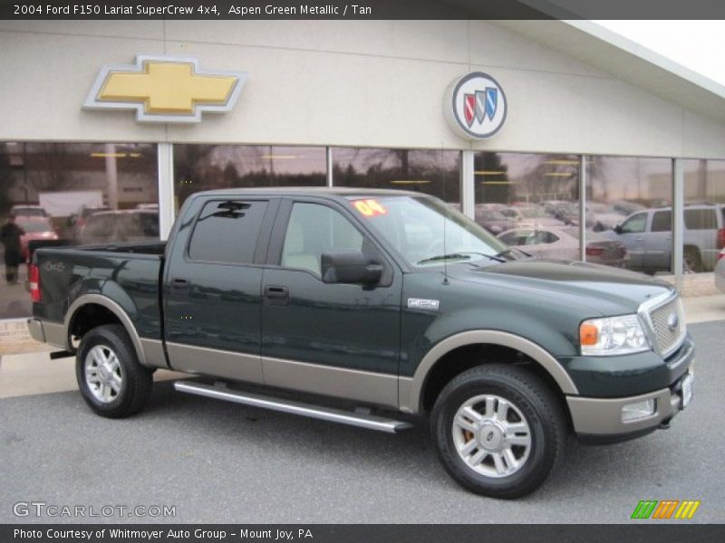 Aspen Green Metallic / Tan 2004 Ford F150 Lariat SuperCrew 4x4