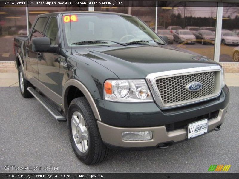 Aspen Green Metallic / Tan 2004 Ford F150 Lariat SuperCrew 4x4