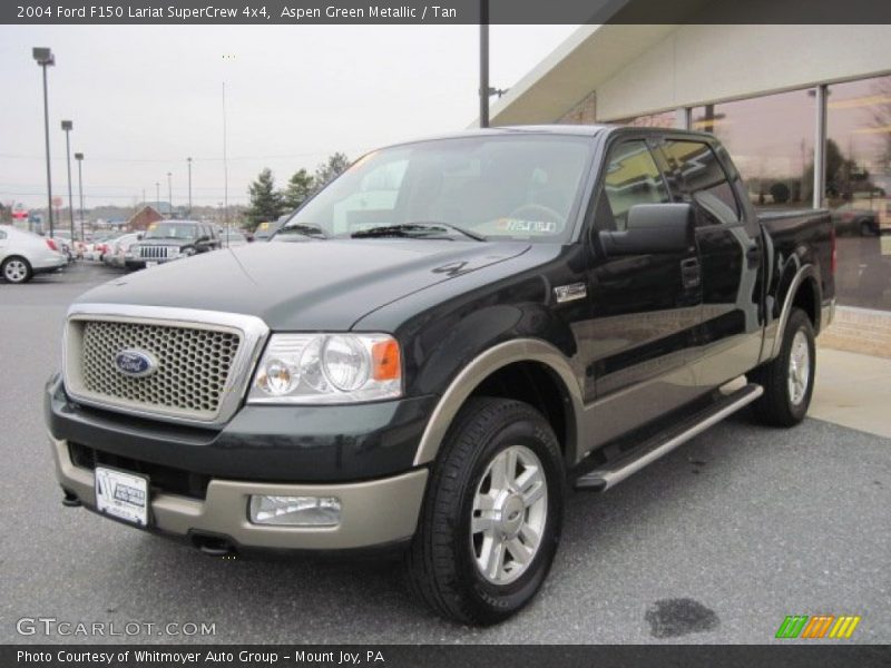 Aspen Green Metallic / Tan 2004 Ford F150 Lariat SuperCrew 4x4