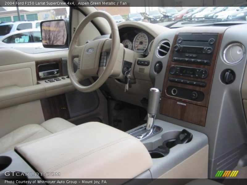 Aspen Green Metallic / Tan 2004 Ford F150 Lariat SuperCrew 4x4