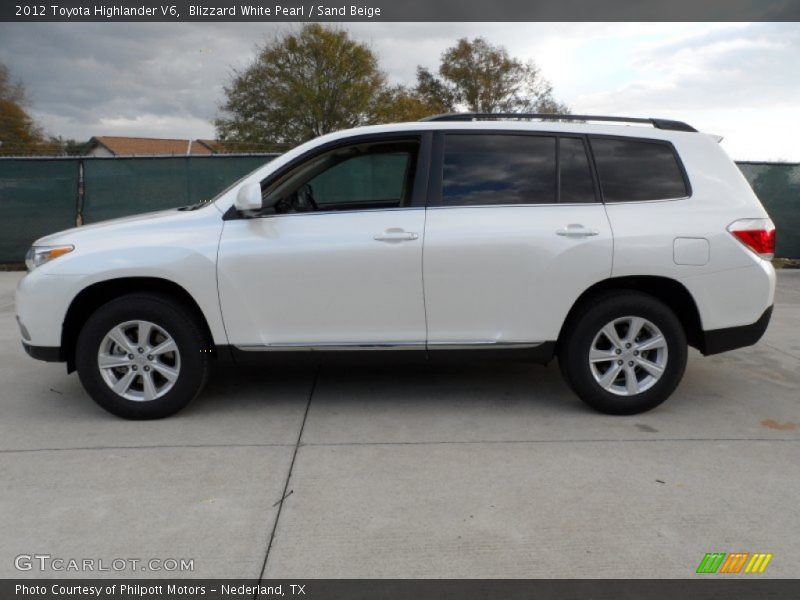 Blizzard White Pearl / Sand Beige 2012 Toyota Highlander V6