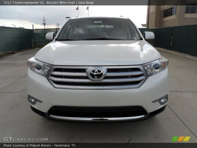 Blizzard White Pearl / Sand Beige 2012 Toyota Highlander V6