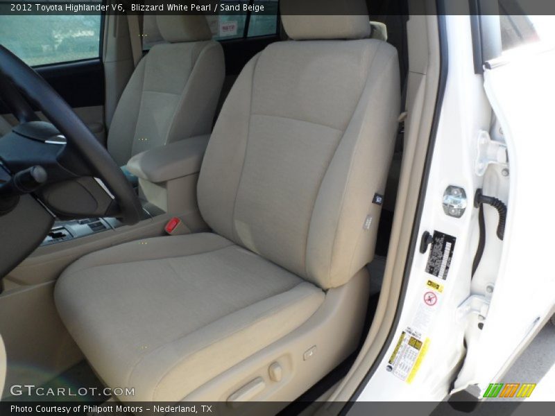 Blizzard White Pearl / Sand Beige 2012 Toyota Highlander V6