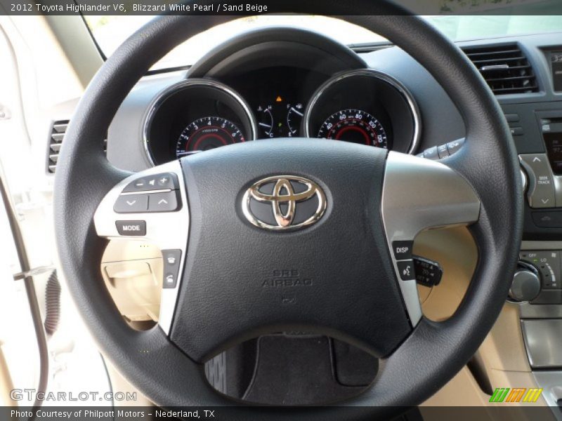 Blizzard White Pearl / Sand Beige 2012 Toyota Highlander V6