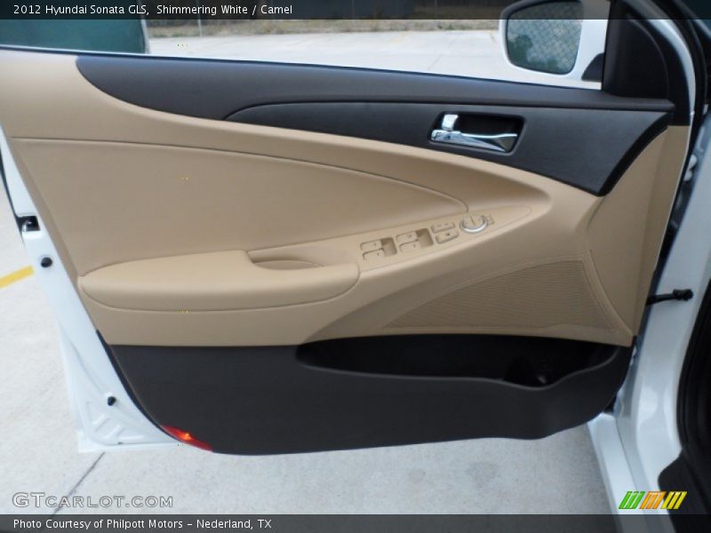 Shimmering White / Camel 2012 Hyundai Sonata GLS