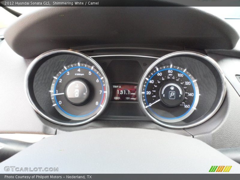 Shimmering White / Camel 2012 Hyundai Sonata GLS