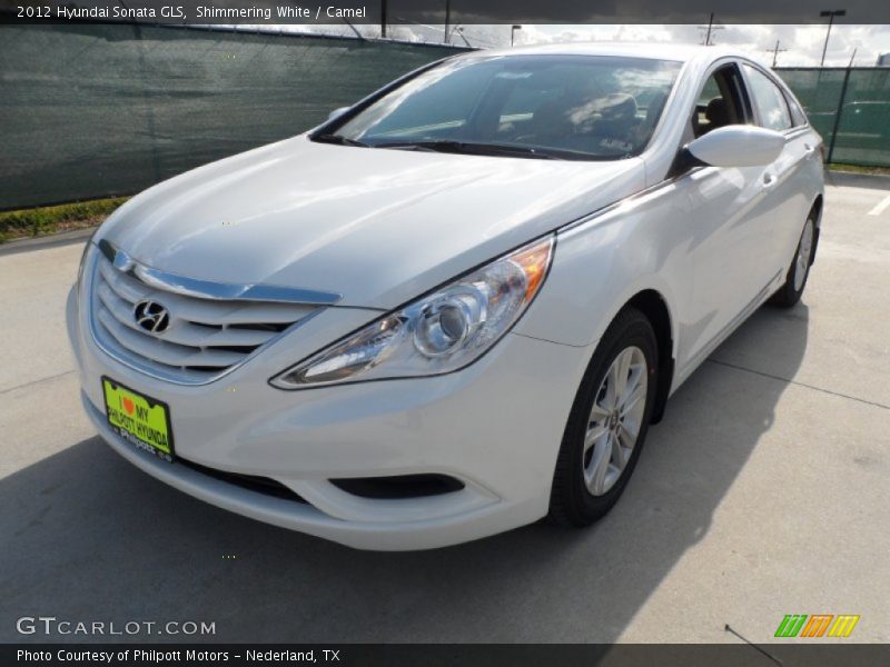 Shimmering White / Camel 2012 Hyundai Sonata GLS