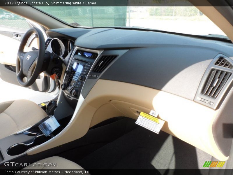 Shimmering White / Camel 2012 Hyundai Sonata GLS