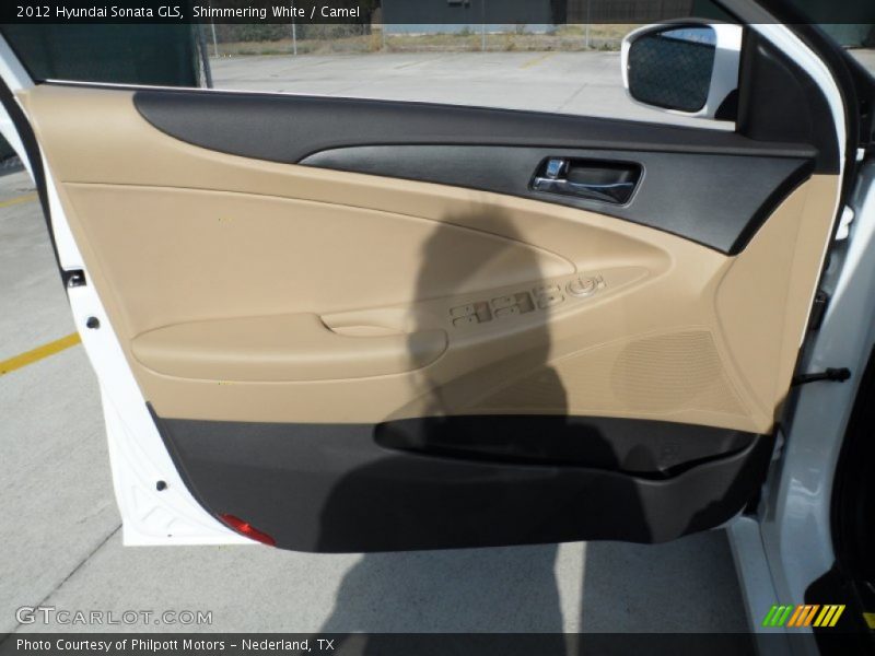 Shimmering White / Camel 2012 Hyundai Sonata GLS
