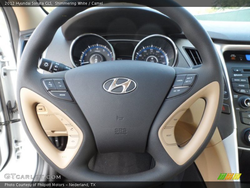 Shimmering White / Camel 2012 Hyundai Sonata GLS