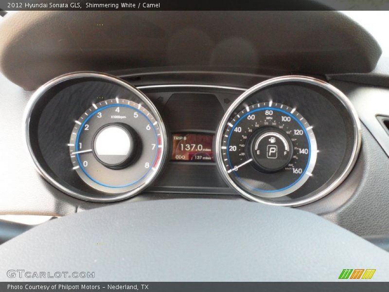 Shimmering White / Camel 2012 Hyundai Sonata GLS