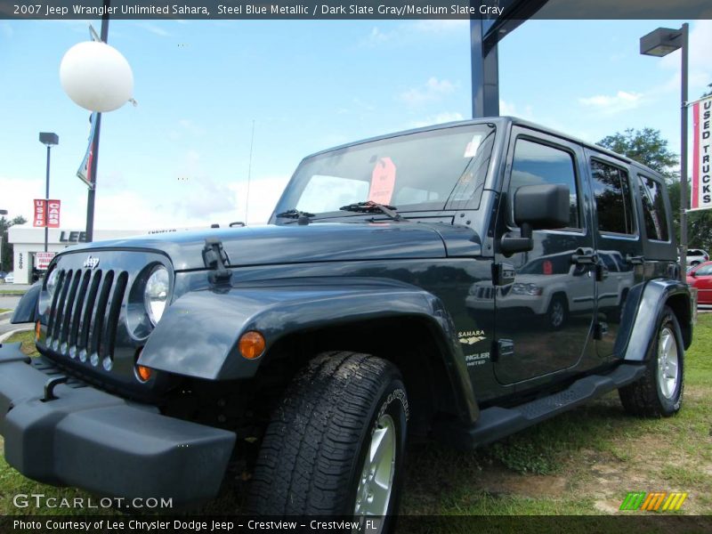 Steel Blue Metallic / Dark Slate Gray/Medium Slate Gray 2007 Jeep Wrangler Unlimited Sahara