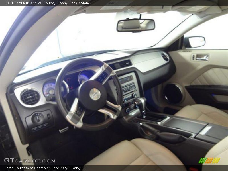 Ebony Black / Stone 2011 Ford Mustang V6 Coupe