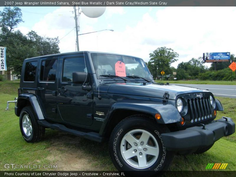 Steel Blue Metallic / Dark Slate Gray/Medium Slate Gray 2007 Jeep Wrangler Unlimited Sahara