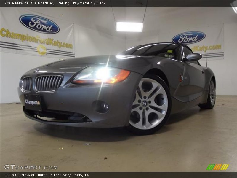 Sterling Gray Metallic / Black 2004 BMW Z4 3.0i Roadster