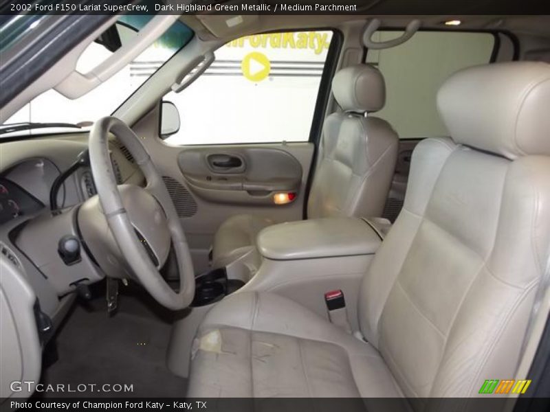 Dark Highland Green Metallic / Medium Parchment 2002 Ford F150 Lariat SuperCrew