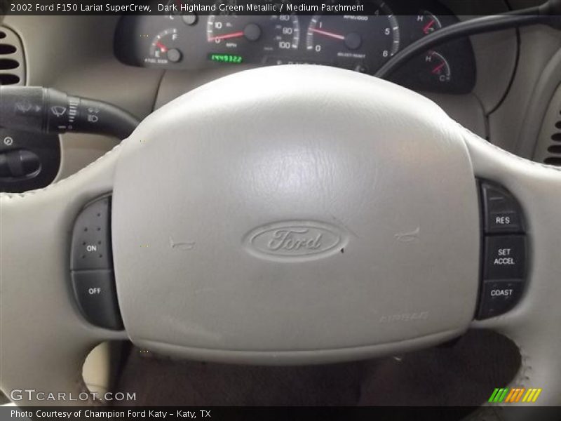 Dark Highland Green Metallic / Medium Parchment 2002 Ford F150 Lariat SuperCrew