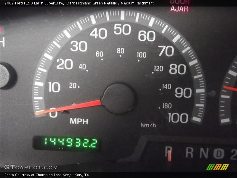 Dark Highland Green Metallic / Medium Parchment 2002 Ford F150 Lariat SuperCrew